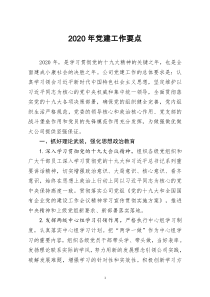 [doc文档可编辑]2020年党建工作要点