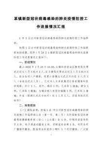 [doc文档可编辑]某镇新型冠状病毒感染的肺炎疫情防控工作进展情况汇报