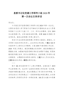 县委党建工作领导小组2020年第一次全会主持讲话