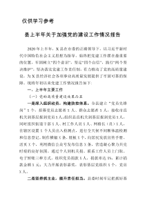 县上半年关于加强党的建设工作情况报告