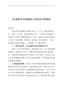 市委书记在2020年全市组织工作会议上的讲话