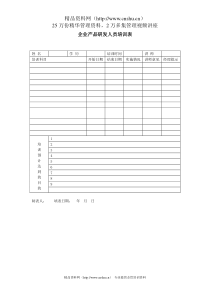企业产品研发人员培训表全文案例分析电子版