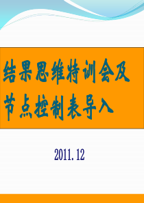 结果思维特训会及节点控制表导入培训全文案例分析电子版