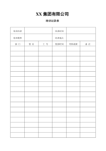 适用于各类公司的培训记录表全文案例分析电子版