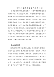 初三九年级个人工作计划