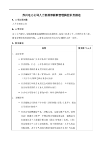 苏州电力公司人力资源部薪酬管理岗位职责描述