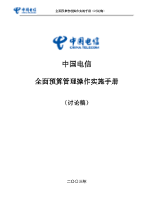 中国电信全面预算管理操作实施手册doc