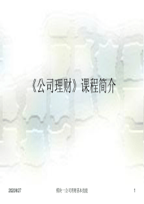 《公司理财》课程简介