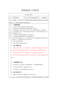 招投标部工作职责