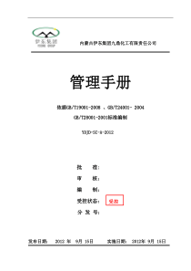 伊东九鼎化工三标一体管理手册A0版整改版2