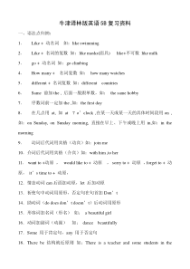 牛津译林版5B英语复习资料