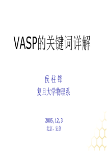 VASP的关键词详解