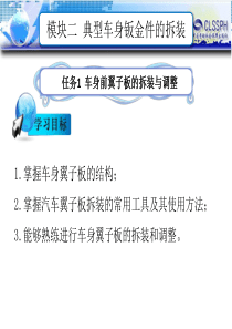 任务1--车身前翼子板的拆装与调整