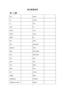 初中英语单词(无中文)