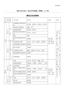 班级卫生安排表格模板
