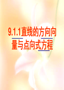 中职数学9.1.1直线的方向向量和点向式方程