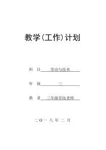 三年级劳技教学计划