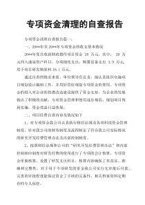 专项资金清理的自查报告