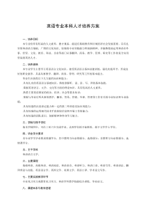 外国语学院英语专业人才培养方案