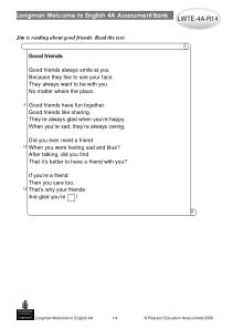 Longman-Welcome-to-English-4A测试题-4A-R14