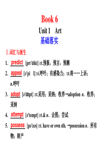 高考英语一轮复习-Book6-Unit-1--Art