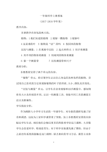 一年级科学上册教案