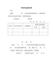 档案转递通知单