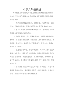小学六年级三班班规