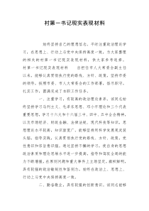 村第一书记现实表现材料