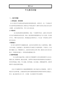 个人实习计划