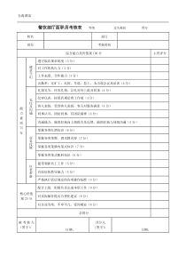 餐厅服务员绩效考核表
