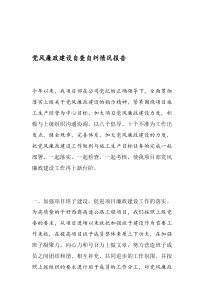 党风廉政建设自查自纠情况报告