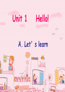 新人教版小学三年级英语上册-unit1-Hello-A-Lets-learn