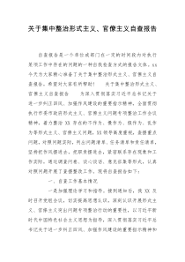 关于集中整治形式主义、官僚主义自查报告