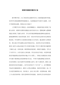 培智学校数学教学计划