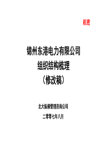 锦州东港电力有限公司组织结构梳理