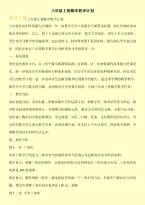 八年级上册数学教学计划