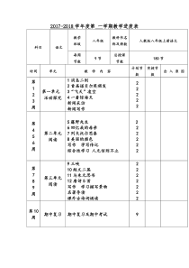 八年级语文上册教学进度表