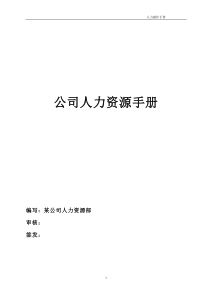 某集团公司人力资源手册