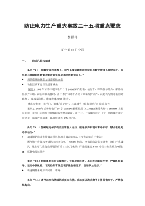 防止电力生产重大事故二十五项重点要求