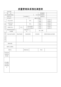 质量体系调查表模板(空)