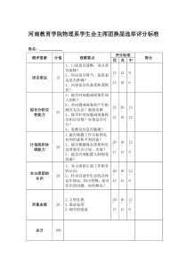 学生会主席团换届选举评分标准
