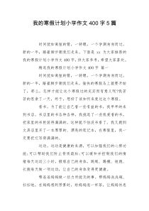 我的寒假计划小学作文400字5篇