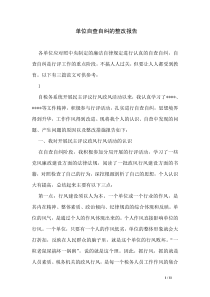 单位自查自纠的整改报告