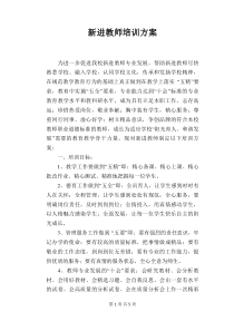 新进教师培训方案