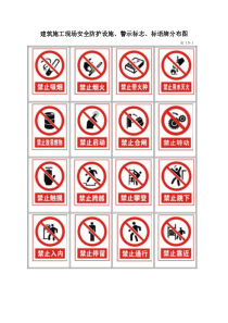 建筑施工现场安全警示牌标示(标志图片)