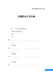 扫雪铲冰工作方案