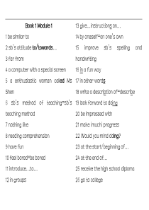 外研版高一英语必修一Module1-6知识点总结