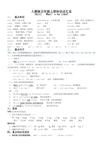 人教版五年级上册英语知识点汇总