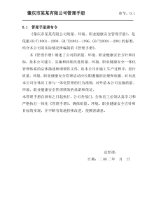 肇庆市某某有限公司管理手册(1)